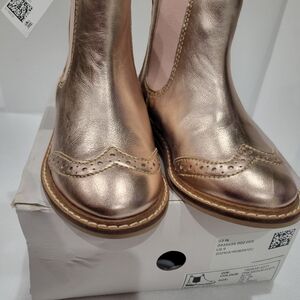 H&M Rose Gold Metallic Ankle Boots for Kids Size 9